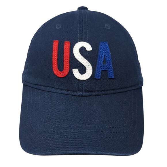 USA Logo Slideback Baseball Cap Blue One Size Adjustable Embroidered Old Navy - Picture 1 of 9